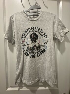 Bella Canvas Light Gray Graphic Tee with Floral Illustration